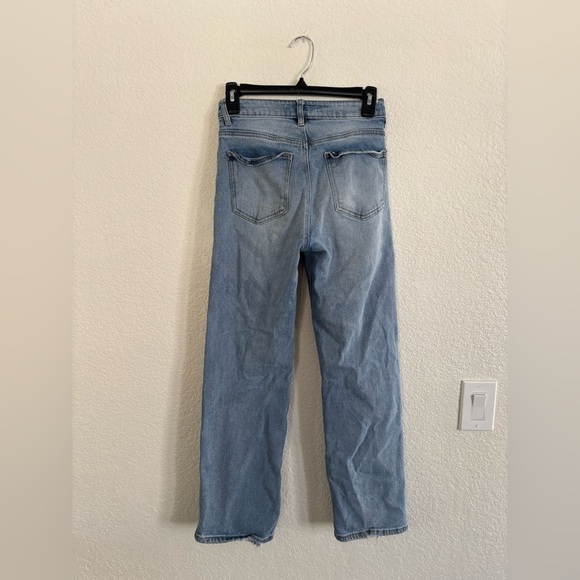 Almost Famous Light Blue Distressed Straight Leg Jeans - Picture 3 of 7